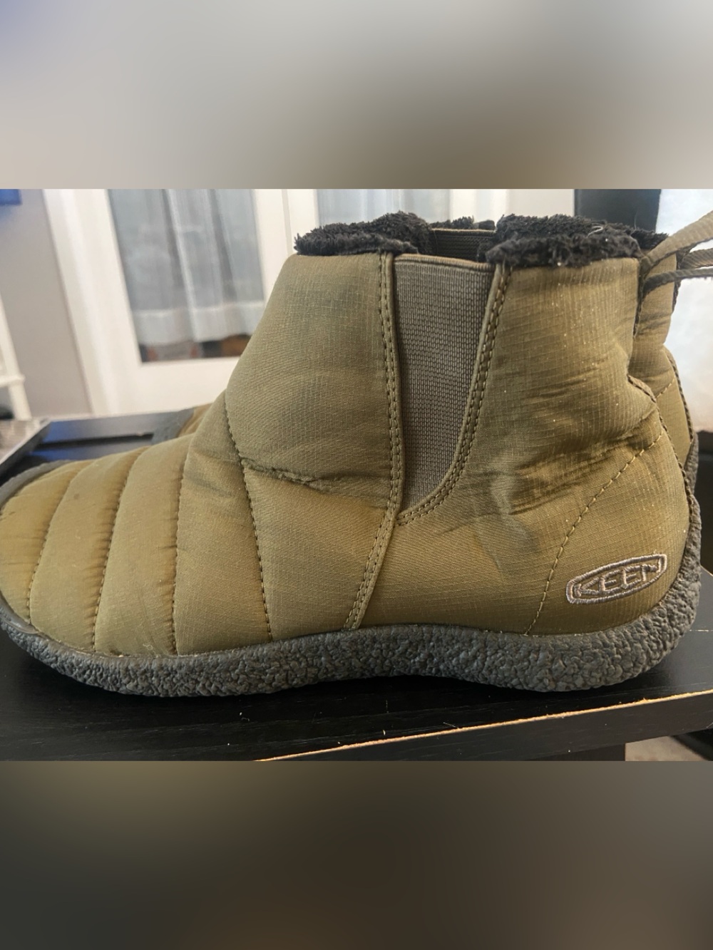 Keen Olive Green Quilted Ankle Booties